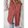 imageEVALESS Cropped Puffer Vest Women Lightweight Quilted Stand Collar Sleeveless Jackets Fall Winter 2025 Button Zip Up CoatRed Plaid