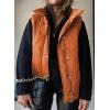 imageEVALESS Cropped Puffer Vest Women Lightweight Quilted Stand Collar Sleeveless Jackets Fall Winter 2025 Button Zip Up CoatRusset Orange