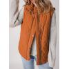 imageEVALESS Cropped Puffer Vest Women Lightweight Quilted Stand Collar Sleeveless Jackets Fall Winter 2025 Button Zip Up CoatRusset Orange