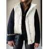 imageEVALESS Cropped Puffer Vest Women Lightweight Quilted Stand Collar Sleeveless Jackets Fall Winter 2025 Button Zip Up CoatWhite