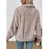 imageEVALESS Fleece Jacket Womens Sherpa Jacket Long Sleeve Zip Up Coat Winter Clothing Fashion 2025Apricot