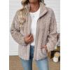 imageEVALESS Fleece Jacket Womens Sherpa Jacket Long Sleeve Zip Up Coat Winter Clothing Fashion 2025Apricot