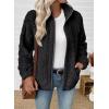 imageEVALESS Fleece Jacket Womens Sherpa Jacket Long Sleeve Zip Up Coat Winter Clothing Fashion 2025Black