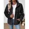 imageEVALESS Fleece Jacket Womens Sherpa Jacket Long Sleeve Zip Up Coat Winter Clothing Fashion 2025Black