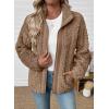 imageEVALESS Fleece Jacket Womens Sherpa Jacket Long Sleeve Zip Up Coat Winter Clothing Fashion 2025Brown