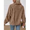 imageEVALESS Fleece Jacket Womens Sherpa Jacket Long Sleeve Zip Up Coat Winter Clothing Fashion 2025Brown