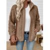 imageEVALESS Fleece Jacket Womens Sherpa Jacket Long Sleeve Zip Up Coat Winter Clothing Fashion 2025Brown