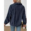 imageEVALESS Fleece Jacket Womens Sherpa Jacket Long Sleeve Zip Up Coat Winter Clothing Fashion 2025Navy Blue