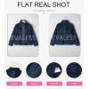 imageEVALESS Fleece Jacket Womens Sherpa Jacket Long Sleeve Zip Up Coat Winter Clothing Fashion 2025Navy Blue