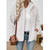 imageEVALESS Fleece Jacket Womens Sherpa Jacket Long Sleeve Zip Up Coat Winter Clothing Fashion 2025White