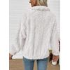 imageEVALESS Fleece Jacket Womens Sherpa Jacket Long Sleeve Zip Up Coat Winter Clothing Fashion 2025White