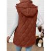 imageEVALESS Long Puffer Vest Women Sleeveless Hooded Puffer Jacket Lightweight Quilted Jackets Winter Warm Zip Up Coat OuterwearBrown