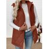 imageEVALESS Long Puffer Vest Women Sleeveless Hooded Puffer Jacket Lightweight Quilted Jackets Winter Warm Zip Up Coat OuterwearBrown