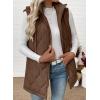 imageEVALESS Long Puffer Vest Women Sleeveless Hooded Puffer Jacket Lightweight Quilted Jackets Winter Warm Zip Up Coat OuterwearCoffee