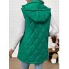 imageEVALESS Long Puffer Vest Women Sleeveless Hooded Puffer Jacket Lightweight Quilted Jackets Winter Warm Zip Up Coat OuterwearEvergreen