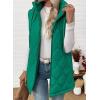 imageEVALESS Long Puffer Vest Women Sleeveless Hooded Puffer Jacket Lightweight Quilted Jackets Winter Warm Zip Up Coat OuterwearEvergreen