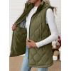 imageEVALESS Long Puffer Vest Women Sleeveless Hooded Puffer Jacket Lightweight Quilted Jackets Winter Warm Zip Up Coat OuterwearGuacamole Green