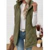 imageEVALESS Long Puffer Vest Women Sleeveless Hooded Puffer Jacket Lightweight Quilted Jackets Winter Warm Zip Up Coat OuterwearGuacamole Green