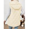 imageEVALESS Long Puffer Vest Women Sleeveless Hooded Puffer Jacket Lightweight Quilted Jackets Winter Warm Zip Up Coat OuterwearWhite