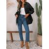 imageEVALESS Quilted Jackets for Women Lightweight Long Sleeve Button Down Puffer Jacket Warm Winter Coat Outerwear with Pockets1b Black