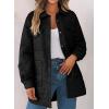imageEVALESS Quilted Jackets for Women Lightweight Long Sleeve Button Down Puffer Jacket Warm Winter Coat Outerwear with Pockets1b Black