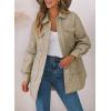 imageEVALESS Quilted Jackets for Women Lightweight Long Sleeve Button Down Puffer Jacket Warm Winter Coat Outerwear with Pockets2b Beige