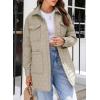 imageEVALESS Quilted Jackets for Women Lightweight Long Sleeve Button Down Puffer Jacket Warm Winter Coat Outerwear with Pockets2b Beige