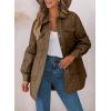 imageEVALESS Quilted Jackets for Women Lightweight Long Sleeve Button Down Puffer Jacket Warm Winter Coat Outerwear with Pockets3b Brown