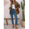 imageEVALESS Quilted Jackets for Women Lightweight Long Sleeve Button Down Puffer Jacket Warm Winter Coat Outerwear with Pockets3b Brown