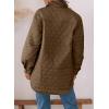 imageEVALESS Quilted Jackets for Women Lightweight Long Sleeve Button Down Puffer Jacket Warm Winter Coat Outerwear with Pockets3b Brown