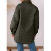 imageEVALESS Quilted Jackets for Women Lightweight Long Sleeve Button Down Puffer Jacket Warm Winter Coat Outerwear with PocketsB Green