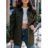 imageEVALESS Quilted Jackets for Women Lightweight Long Sleeve Button Down Puffer Jacket Warm Winter Coat Outerwear with PocketsB Green