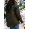 imageEVALESS Quilted Jackets for Women Lightweight Long Sleeve Button Down Puffer Jacket Warm Winter Coat Outerwear with PocketsB Green