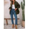 imageEVALESS Quilted Jackets for Women Lightweight Long Sleeve Button Down Puffer Jacket Warm Winter Coat Outerwear with PocketsB Green