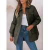 imageEVALESS Quilted Jackets for Women Lightweight Long Sleeve Button Down Puffer Jacket Warm Winter Coat Outerwear with PocketsB Green