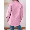 imageEVALESS Quilted Jackets for Women Lightweight Long Sleeve Button Down Puffer Jacket Warm Winter Coat Outerwear with PocketsB Pink