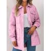 imageEVALESS Quilted Jackets for Women Lightweight Long Sleeve Button Down Puffer Jacket Warm Winter Coat Outerwear with PocketsB Pink