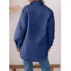 imageEVALESS Quilted Jackets for Women Lightweight Long Sleeve Button Down Puffer Jacket Warm Winter Coat Outerwear with PocketsD Blue