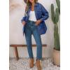imageEVALESS Quilted Jackets for Women Lightweight Long Sleeve Button Down Puffer Jacket Warm Winter Coat Outerwear with PocketsD Blue
