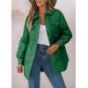 imageEVALESS Quilted Jackets for Women Lightweight Long Sleeve Button Down Puffer Jacket Warm Winter Coat Outerwear with PocketsD Green