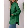 imageEVALESS Quilted Jackets for Women Lightweight Long Sleeve Button Down Puffer Jacket Warm Winter Coat Outerwear with PocketsD Green