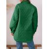imageEVALESS Quilted Jackets for Women Lightweight Long Sleeve Button Down Puffer Jacket Warm Winter Coat Outerwear with PocketsD Green