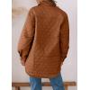 imageEVALESS Quilted Jackets for Women Lightweight Long Sleeve Button Down Puffer Jacket Warm Winter Coat Outerwear with PocketsD Orange