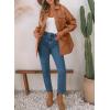 imageEVALESS Quilted Jackets for Women Lightweight Long Sleeve Button Down Puffer Jacket Warm Winter Coat Outerwear with PocketsD Orange
