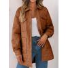 imageEVALESS Quilted Jackets for Women Lightweight Long Sleeve Button Down Puffer Jacket Warm Winter Coat Outerwear with PocketsD Orange