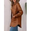 imageEVALESS Quilted Jackets for Women Lightweight Long Sleeve Button Down Puffer Jacket Warm Winter Coat Outerwear with PocketsD Orange