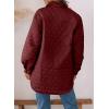 imageEVALESS Quilted Jackets for Women Lightweight Long Sleeve Button Down Puffer Jacket Warm Winter Coat Outerwear with PocketsD Red