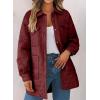 imageEVALESS Quilted Jackets for Women Lightweight Long Sleeve Button Down Puffer Jacket Warm Winter Coat Outerwear with PocketsD Red