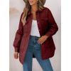 imageEVALESS Quilted Jackets for Women Lightweight Long Sleeve Button Down Puffer Jacket Warm Winter Coat Outerwear with PocketsD Red