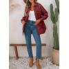 imageEVALESS Quilted Jackets for Women Lightweight Long Sleeve Button Down Puffer Jacket Warm Winter Coat Outerwear with PocketsD Red